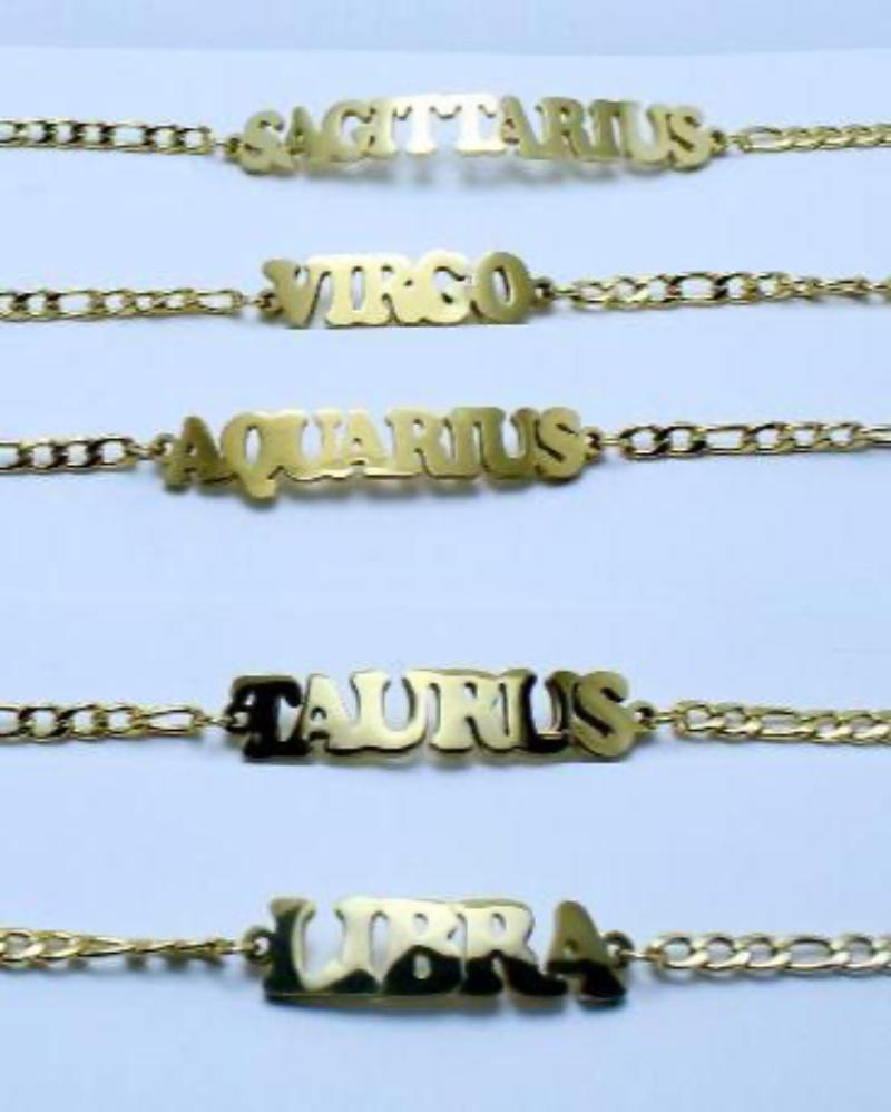 Stainless Steel18K Gold Plated Zodiac Bracelets for Women